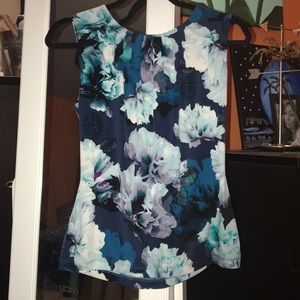 Blue Floral Calvin Klein Blouse